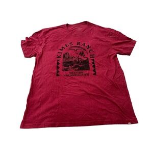 Kimes Ranch T Shirt Mens Large Red Double Sided Rodeo Cowboy Polycotton Tee L